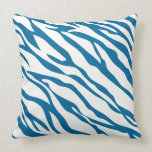 Teal and Off-White Zebra Design Pillow pillows