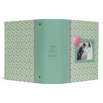Teal and Pink Circles Wedding Album
