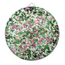 Teal and Pink Geometric Explosion Dart Boards