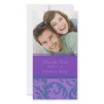 Teal and Purple Save the Date Wedding Photo Cards