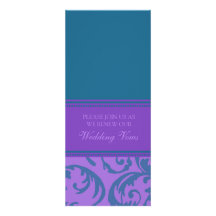 Teal and Purple Wedding Vow Renewal Invitations