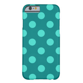 Teal and Turquoise Polka Dots Barely There iPhone 6 Case