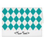 Teal and White Argyle Pattern Cards