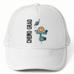 Teal and White CHEMO GRAD 1 (Cervical Cancer) hats