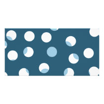 Teal and white dot pattern. Green - blue. Photo Card Template