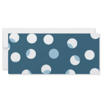 Teal and white dot pattern. Green - blue. Personalized Rack Card