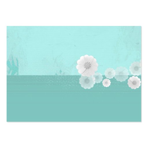 Teal And White Floral Wedding Response Card Business Card (back side)