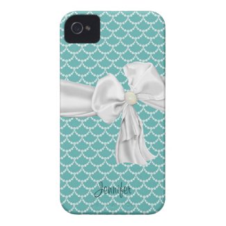 Teal and White iPhone 4 Case