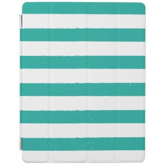 Teal and White Stripes iPad Cover
