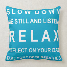 Teal and white throw pillow or cushion