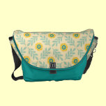Teal and Yellow Floral Messenger Bag messenger bags
