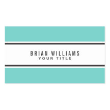 Teal aqua blue border modern stylish white business card template