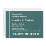 Teal Aqua White College Graduation Announcement