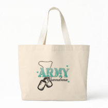 Teal Army Grandma Tote Bags