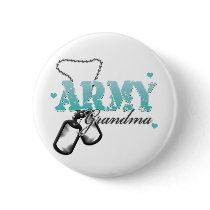 Teal Army Grandma Pinback Buttons