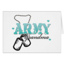 Teal Army Grandma Greeting Cards