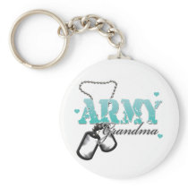 Teal Army Grandma Keychains