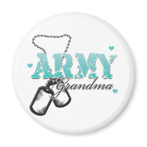 Teal Army Grandma Refrigerator Magnets