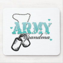 Teal Army Grandma Mouse Pad