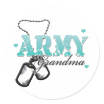 Teal Army Grandma Sticker