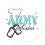 Teal Army Sister Stickers