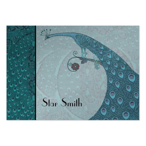 Customizable Teal Art Nouveau Vintage Peacock Boutique Card Business Cards