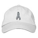 teal awareness ribbon embroidered hats