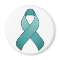 Teal Awareness Ribbon Magnet
