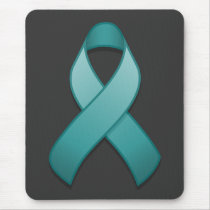 Teal Awareness Ribbon Mousepad