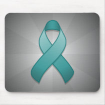 Teal Awareness Ribbon Mousepad by jamieco Teal Awareness Ribbon Mousepad