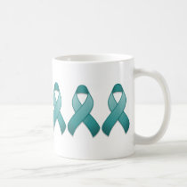 Teal Awareness Ribbon Mug by jamieco Teal Awareness Ribbon Mug