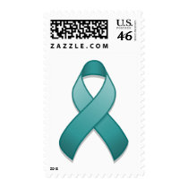 Teal Awareness Ribbon Postage postage by jamieco Teal Awareness Ribbon Postage postage