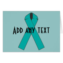 Teal Awareness Ribbon Products Greeting Cards