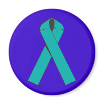 Teal Awareness Ribbon Products Fridge Magnet