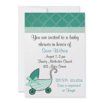 Teal Baby Shower Invitation