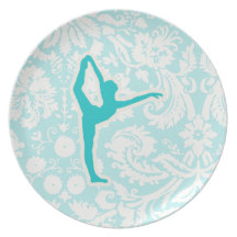 Teal Ballet Plates