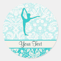 Teal Ballet Round Sticker