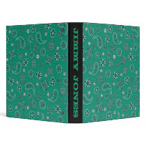 Teal Bandana Binder