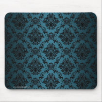 Teal Baroque Gothic Victorian Patten Mousepad