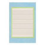 Teal, Beige and Green Stationery - optional lines