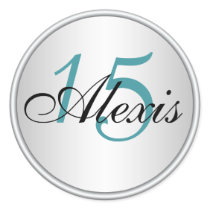 Teal, Black and Silver Quinceanera Envelope Seal Stickers