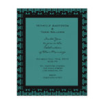Teal Black Pattern Wedding flyers