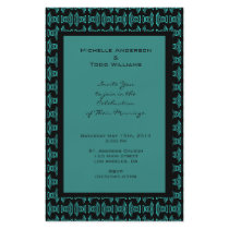 Teal Black Pattern Wedding Flyer