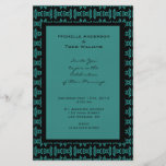 Teal Black Pattern Wedding Flyer