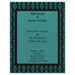 Teal Black Pattern Wedding Letterhead