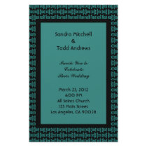 Teal Black Pattern Wedding Stationery Design