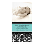 Teal Black Thank You Baby Shower Photo Cards