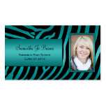 Teal Black Zebra Graduation Handouts Business Cards