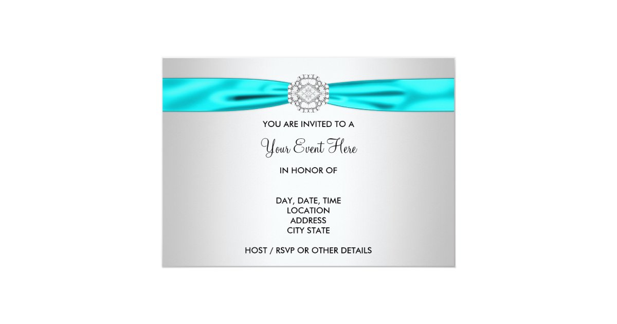 Teal Blue All Occasion Party Invitation Template Zazzle