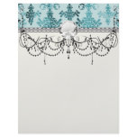 teal blue and aquas distressed damask letterhead template